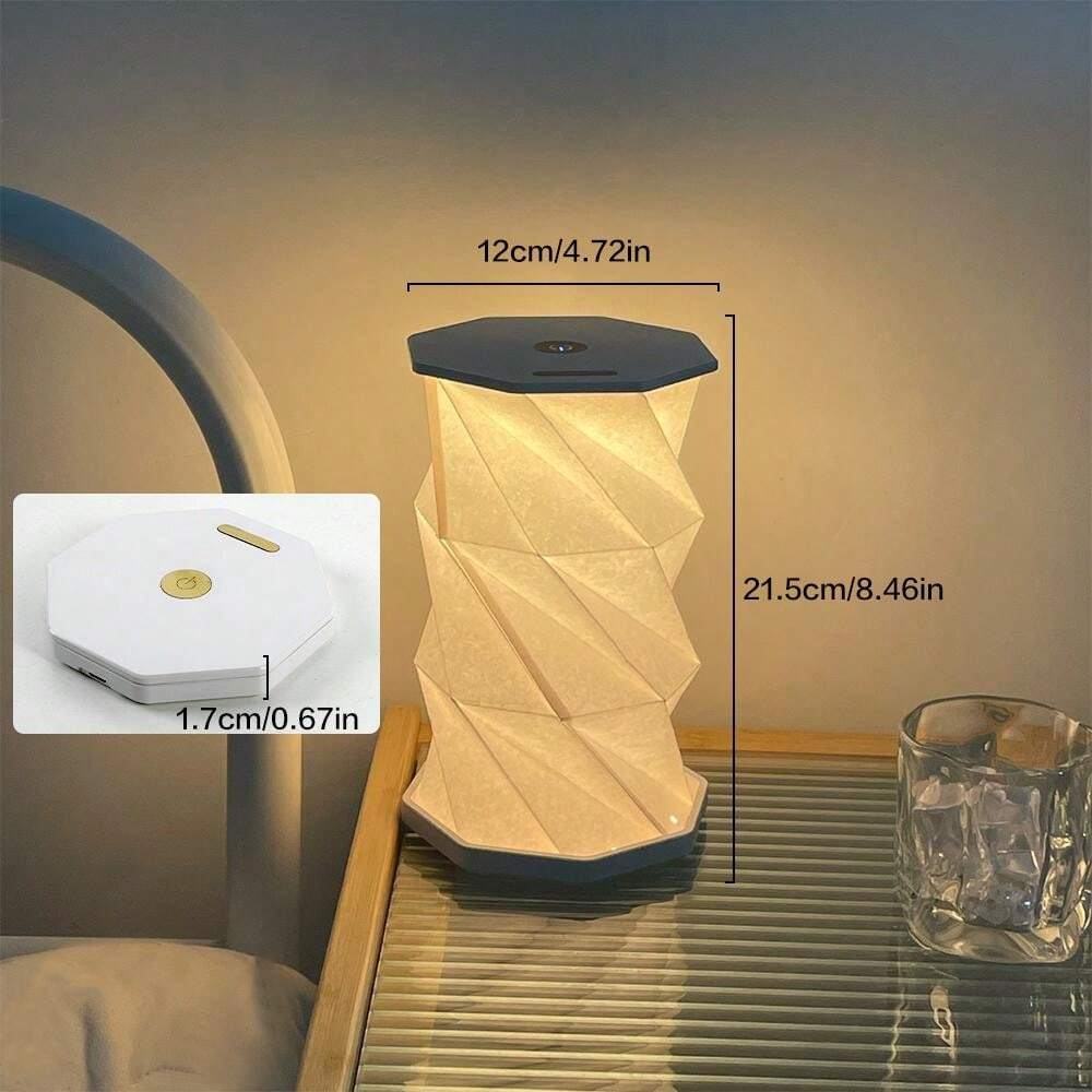 Lámpara LED Origami Plegable Portátil con Luz Cálida