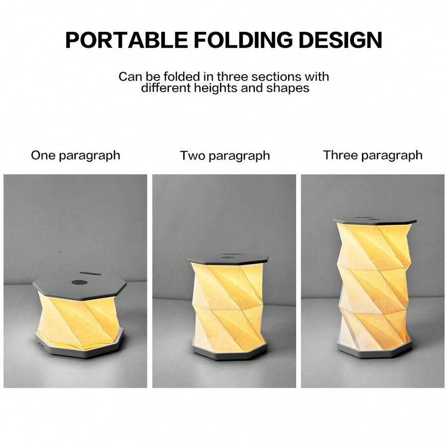 Lámpara LED Origami Plegable Portátil con Luz Cálida