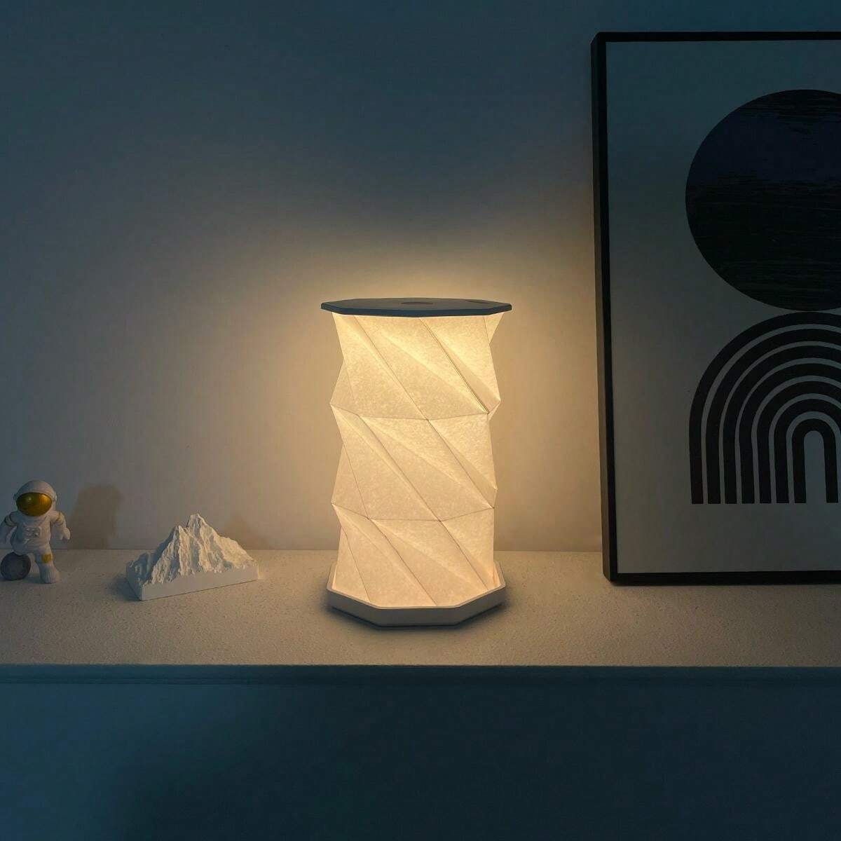 Lámpara LED Origami Plegable Portátil con Luz Cálida