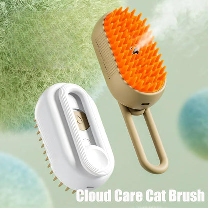 Cepillo Vaporizador 3 en 1 para Gatos — Limpieza, Relajación y Bienestar al Instante