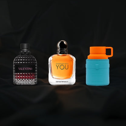 Combo Alta Gama Hombre | Armaf Odyssey Mandarin Sky | Stronger With You | Valentino Uomo Born in Roma | 100 ML